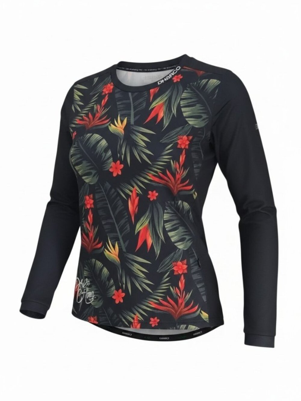 Dharo Black Floral Long-Sleeve Women's Jersey